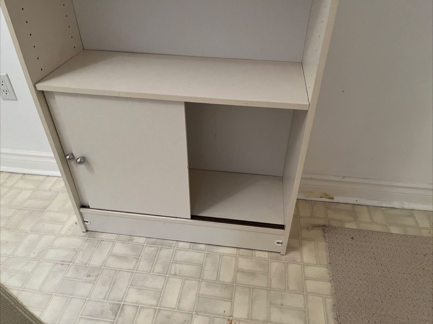 Off-White Bookcase with Sliding Doors - photo 2