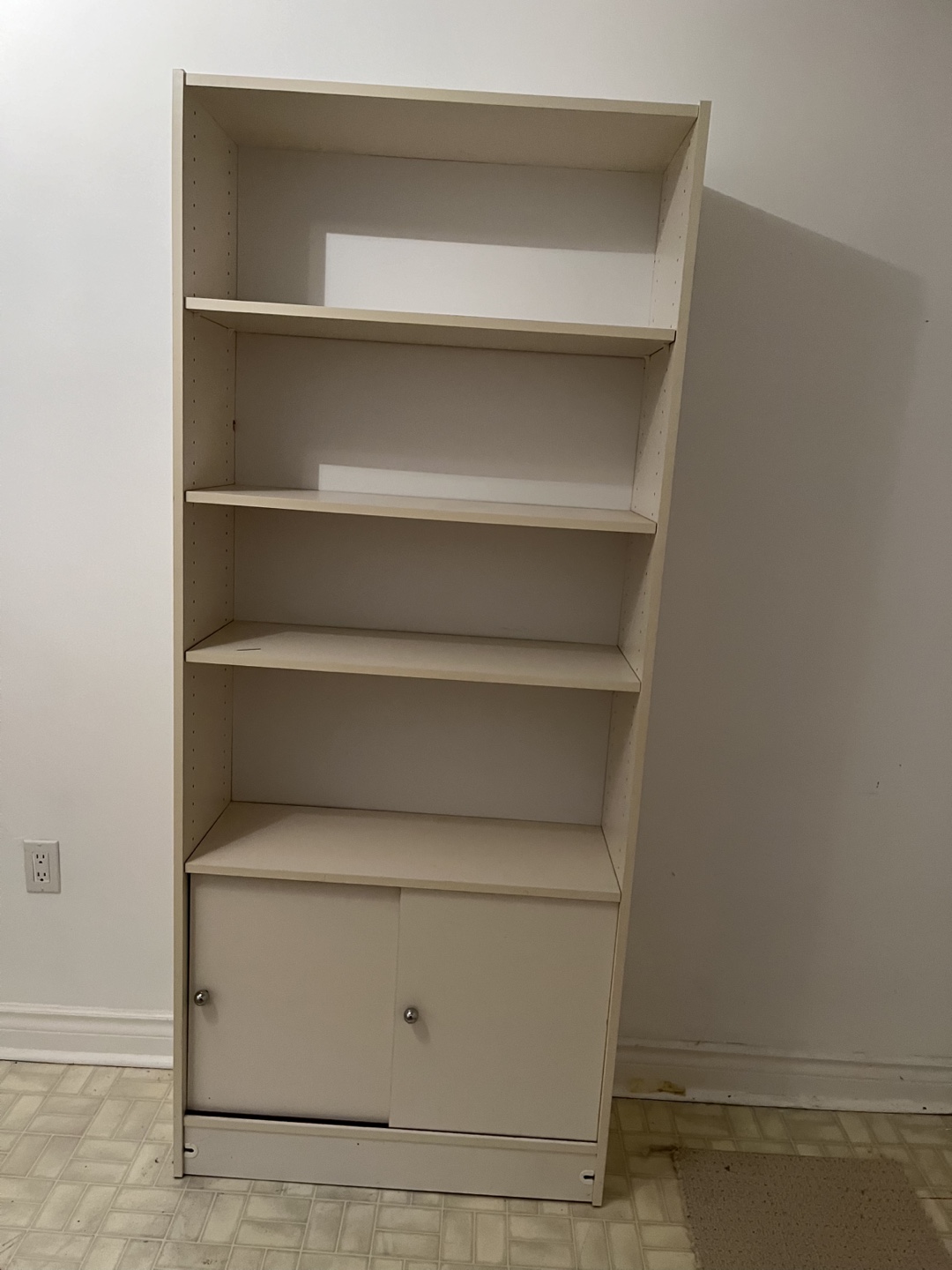 Off-White Bookcase with Sliding Doors - photo 3