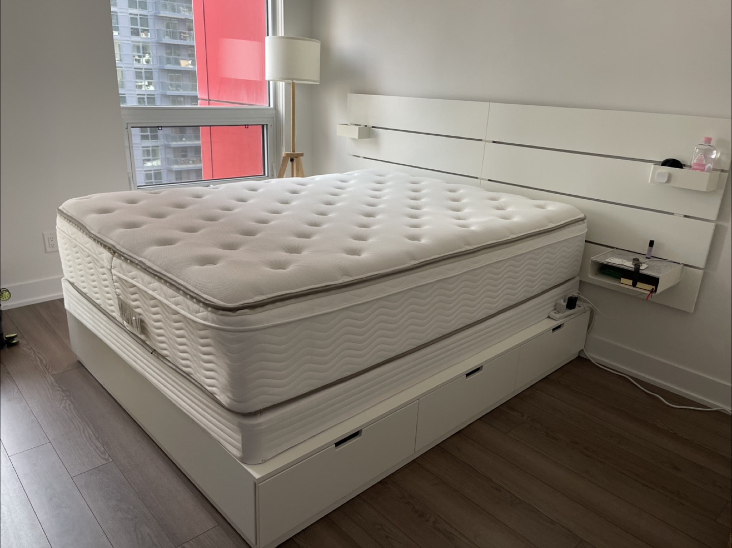 IKEA NORDLI Queen Bed with Storage + Headboard