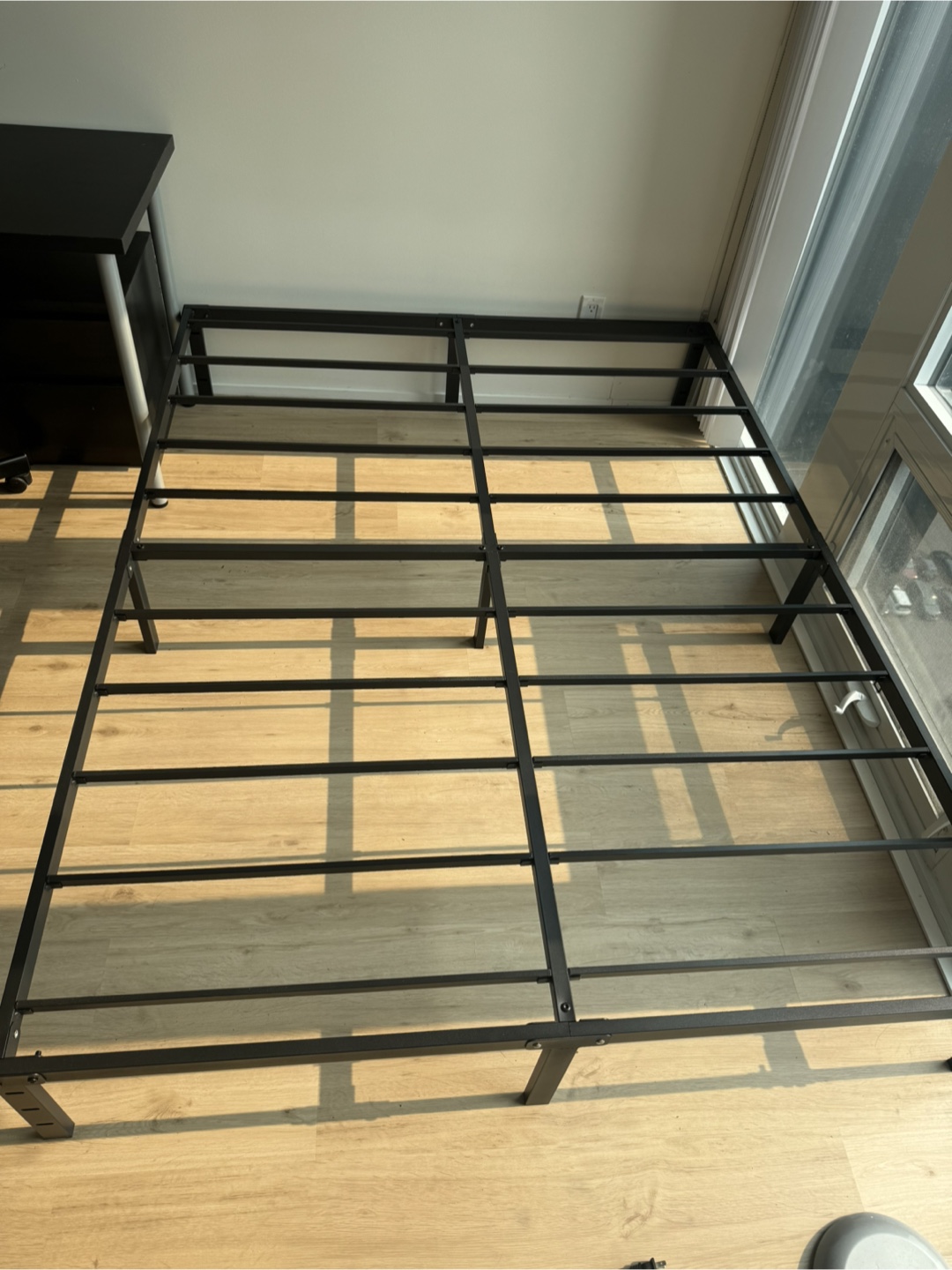 Queen Sized Black Metal Bed Frame