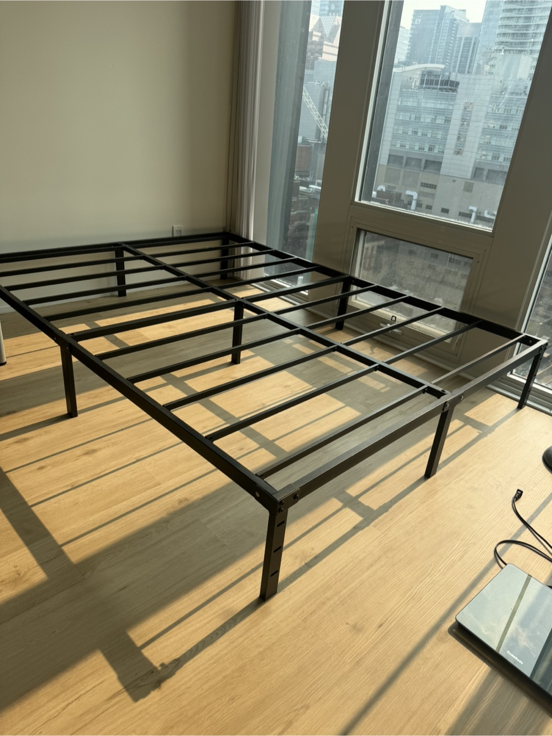 Queen Sized Black Metal Bed Frame - photo 2