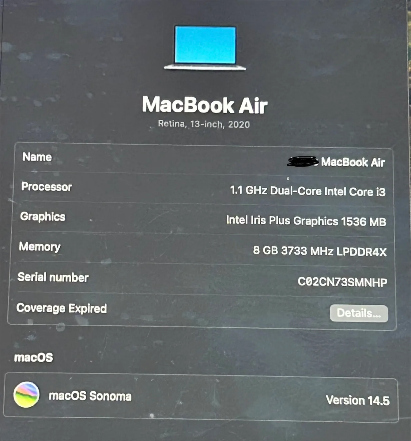 MacBook Air 13-inch, 2020 image indicator(3)