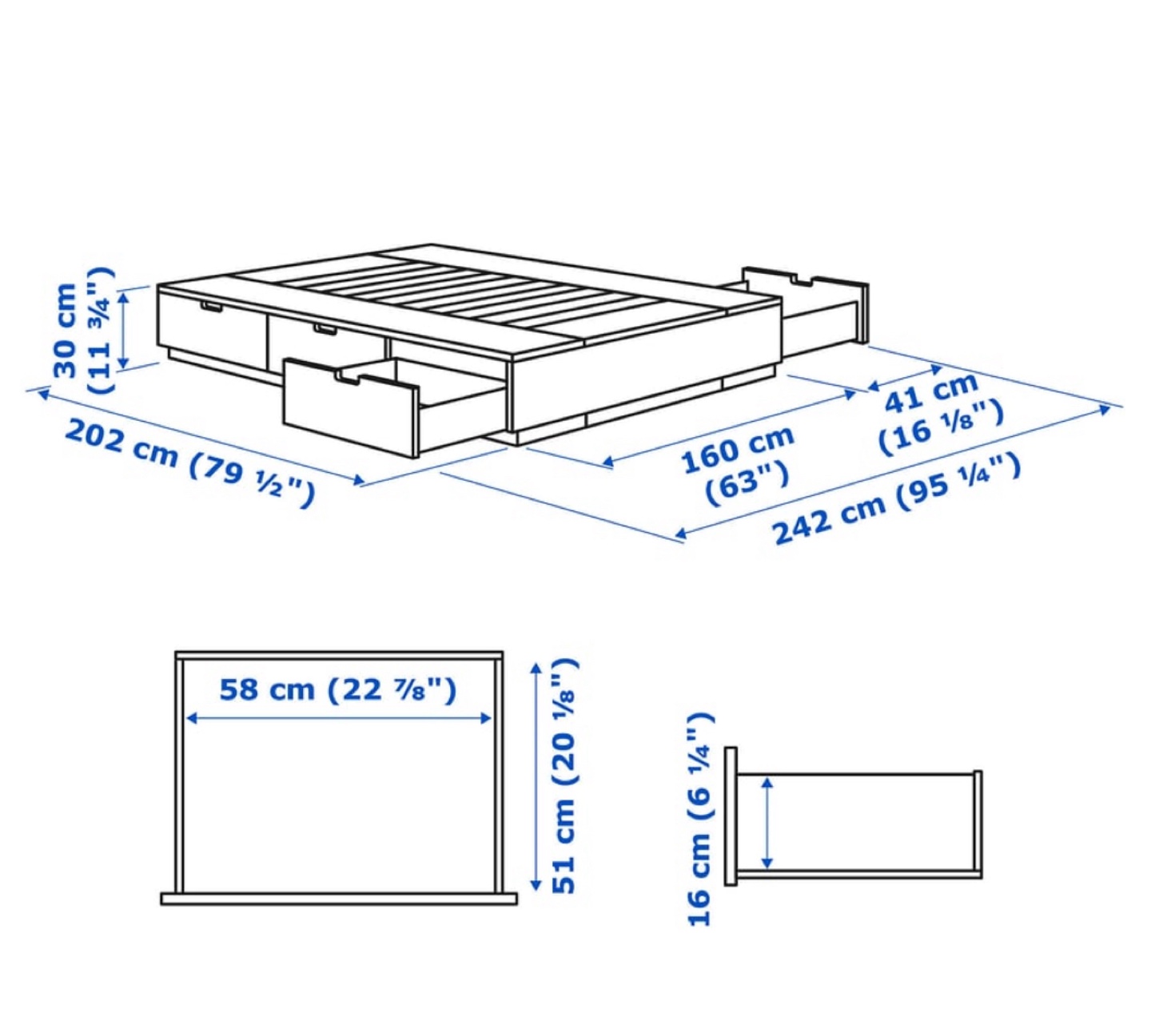 IKEA NORDLI Queen Bed with Storage + Headboard - photo 5
