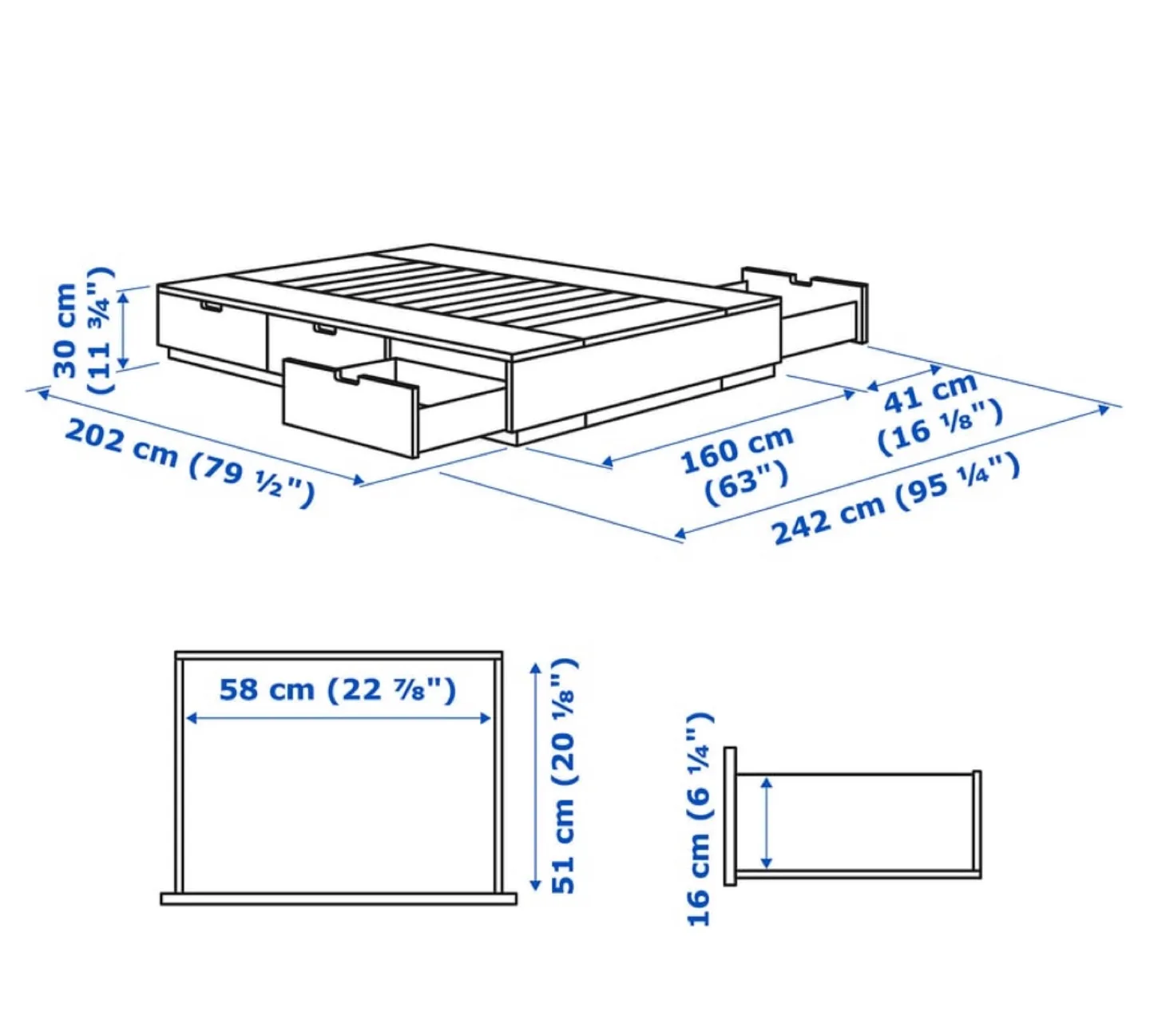 IKEA NORDLI Queen Bed with Storage + Headboard image indicator(5)