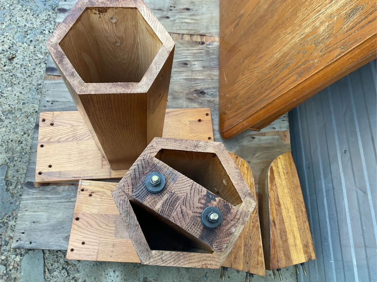 Vintage oak dining table set image indicator(2)