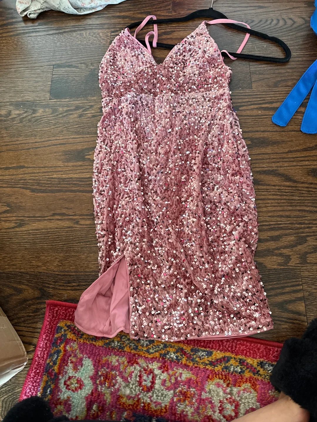Pink Sequin Mini Dress - Joyfunear thumbnail