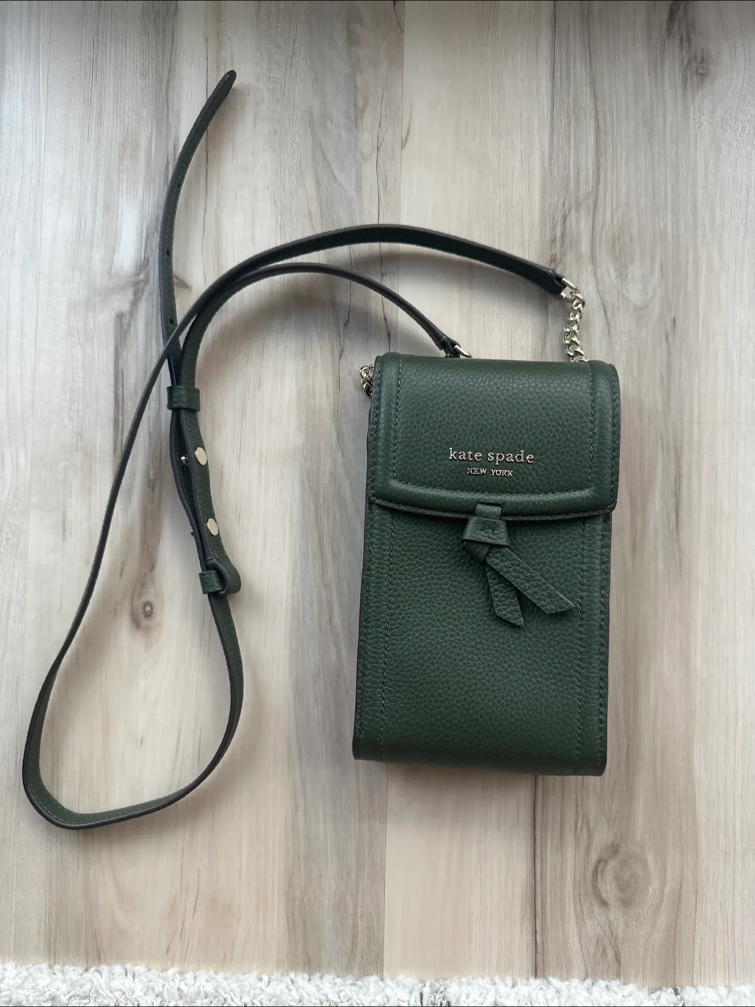 Kate Spade Knott North South Phone Crossbody - Dark Green Purse thumbnail