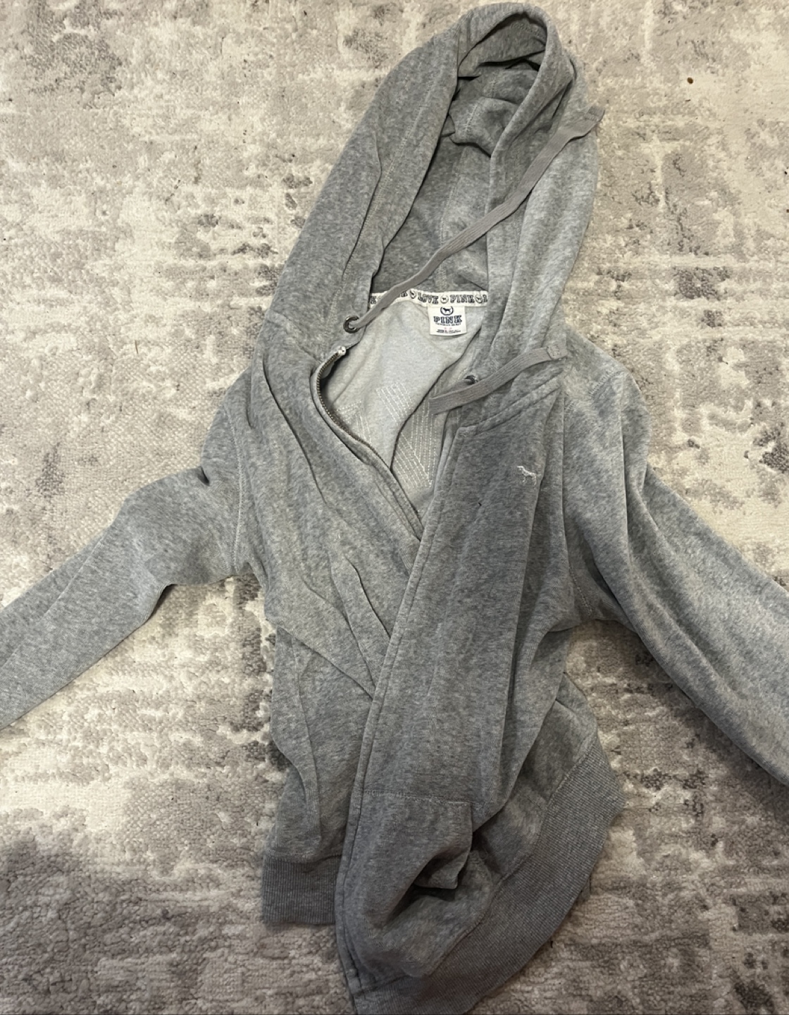 LOVE PINK Grey Zip-Up Hoodie - photo 2
