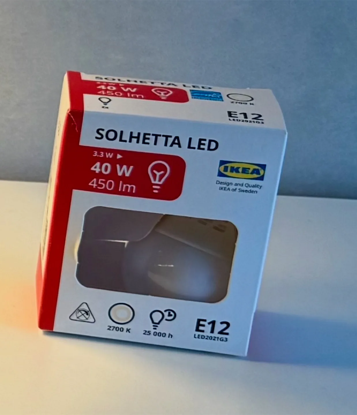 IKEA Solhetta Lamp with replacement LED 40W E12 Bulb - New image indicator(2)