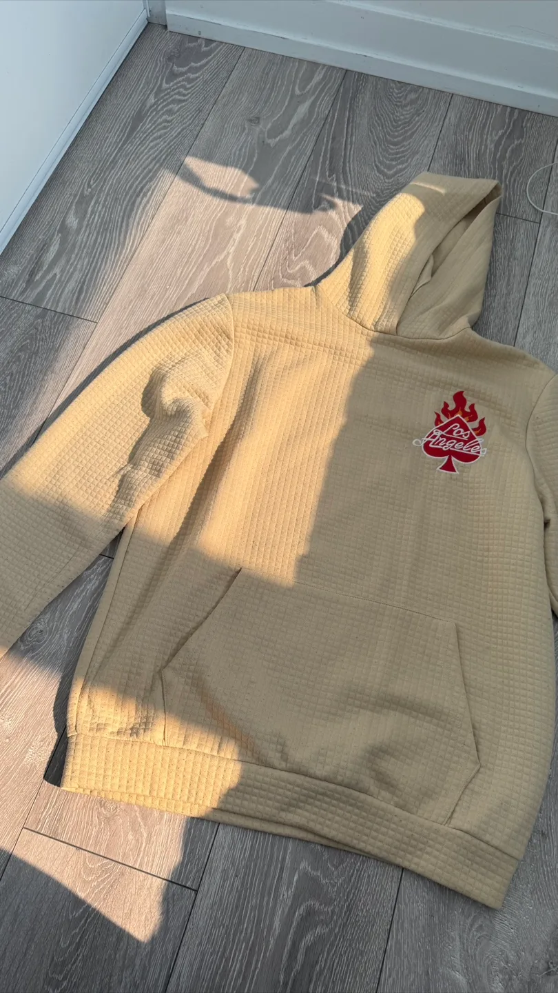 Beige Hoodie with Los Angeles Graphic thumbnail