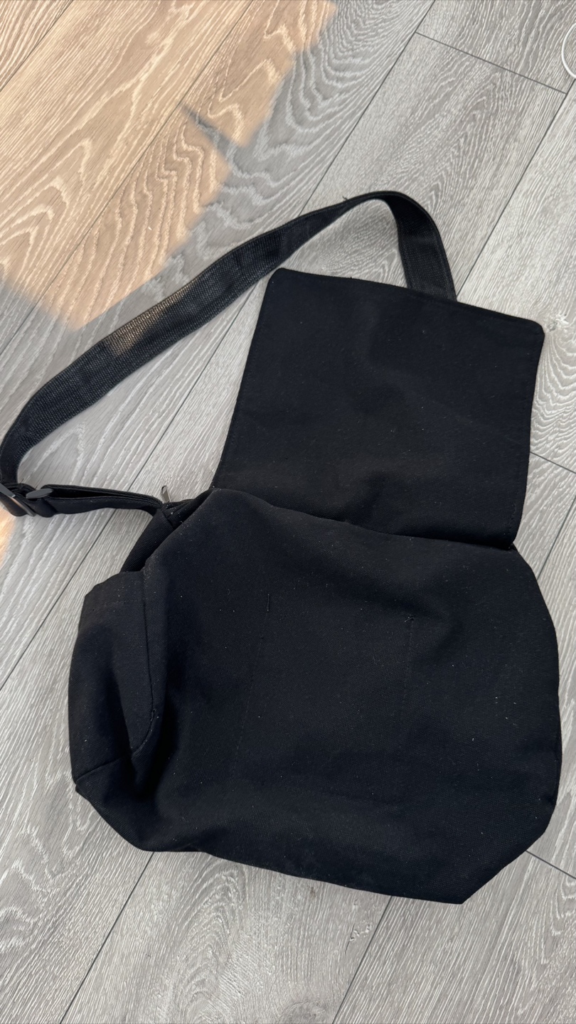 Black Canvas Messenger Bag - photo 5