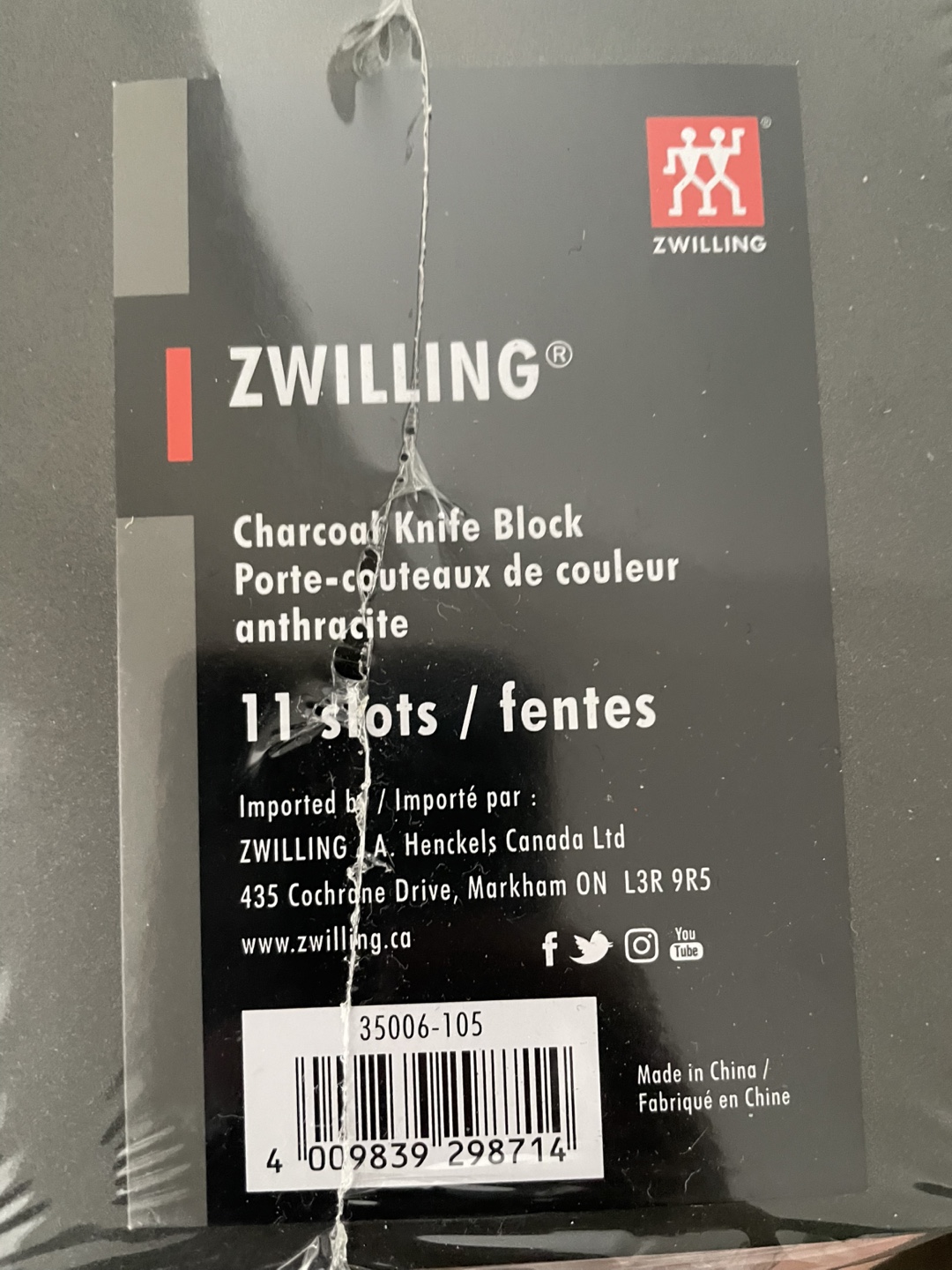 New Zwilling Charcoal Knife Block - 11 Slots