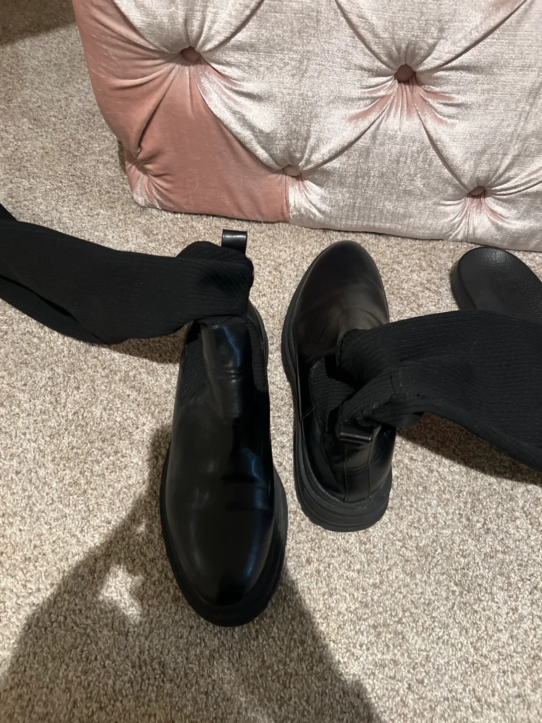 Black Leather knee high ZARA Boots - Size 41 EUR thumbnail