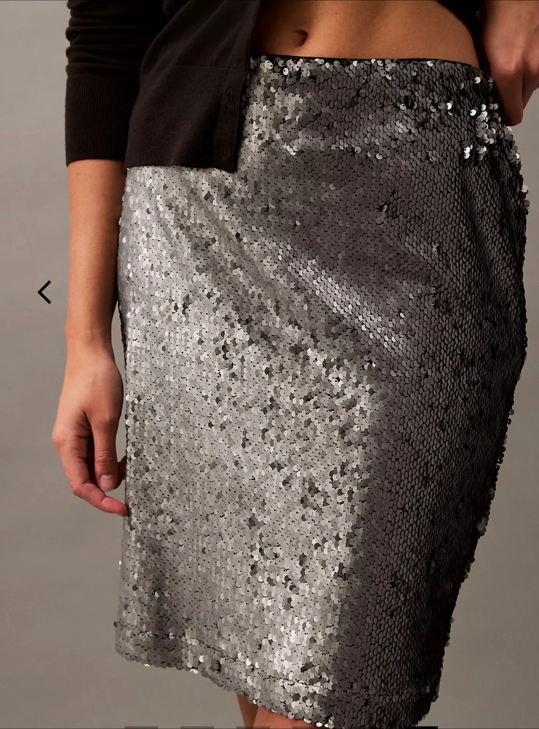 Calvin Klein Silver Sequin Skirt thumbnail