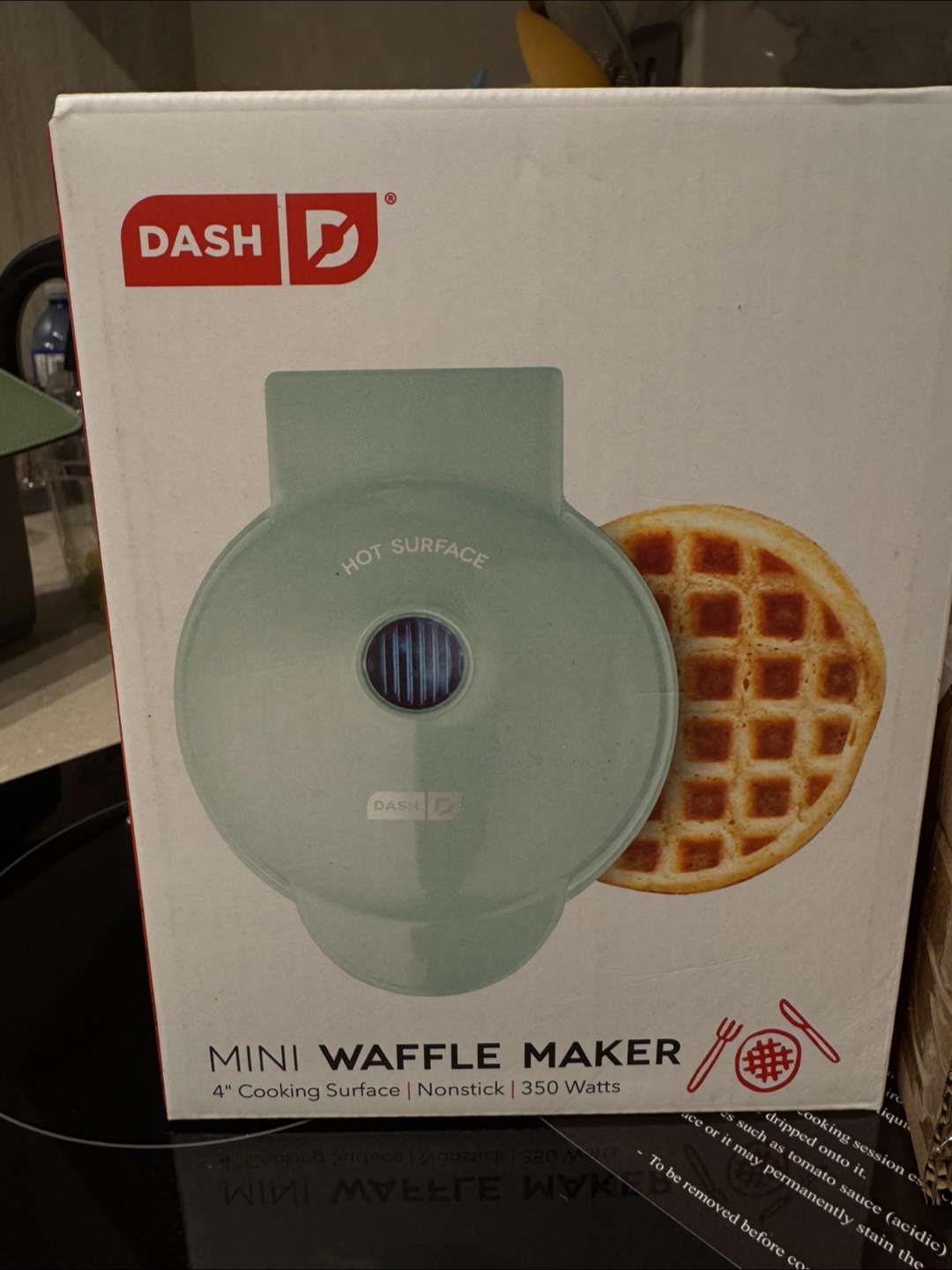 New Dash Mini Waffle Maker - Aqua