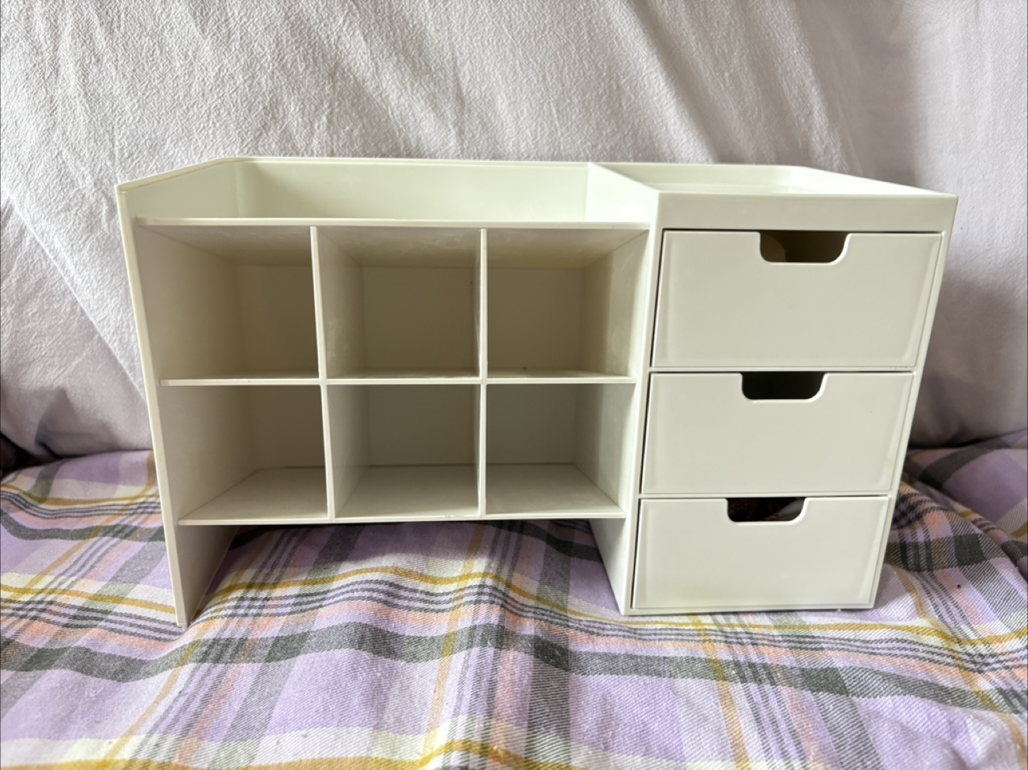 White Desk Organizer with Drawers