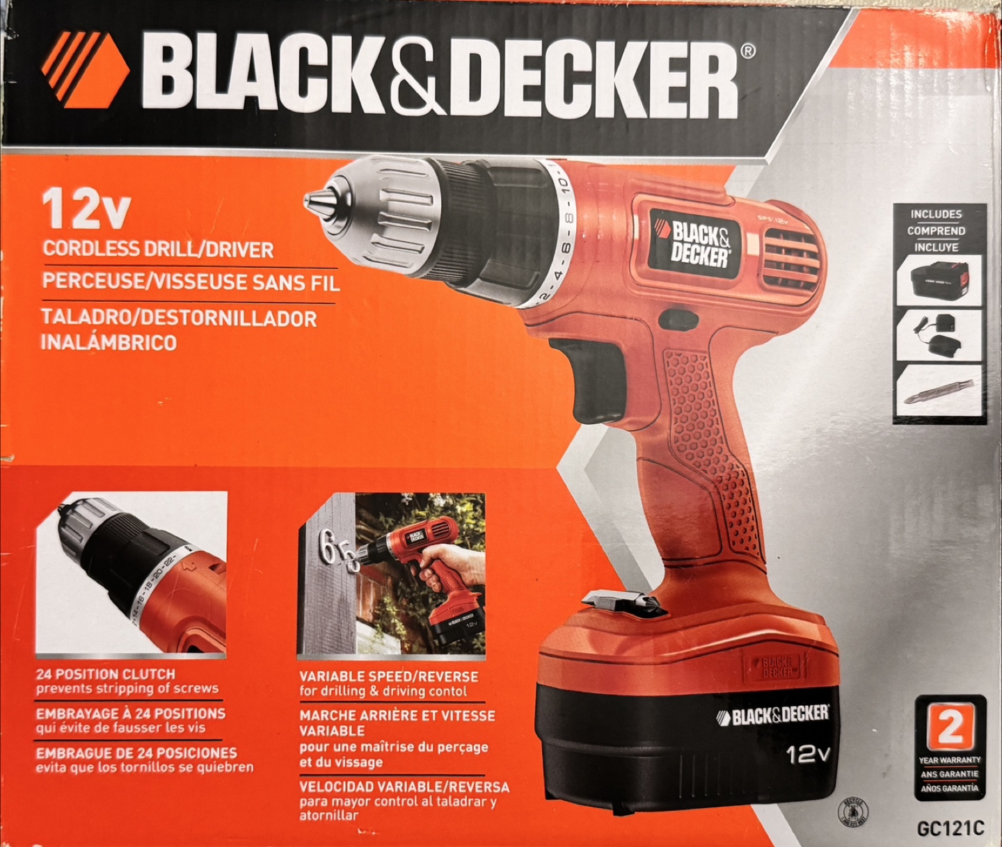 Black & Decker 12V Cordless Drill/Driver - GC121C