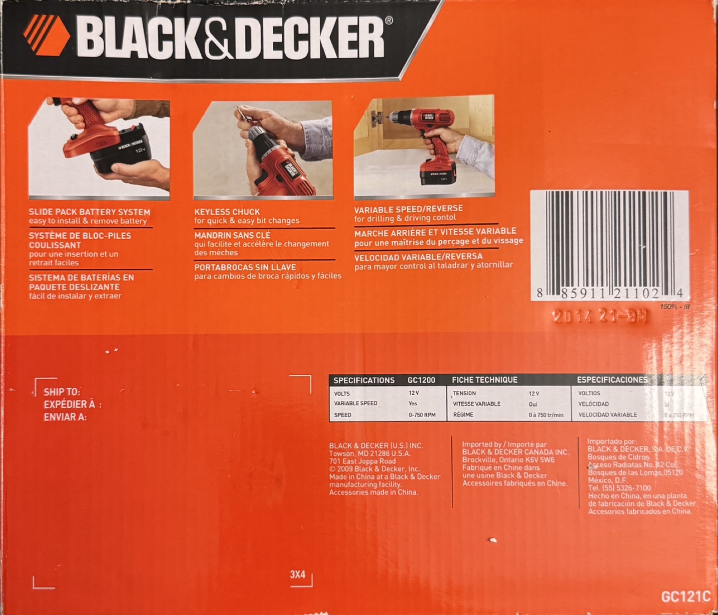 Black & Decker 12V Cordless Drill/Driver - GC121C - photo 2