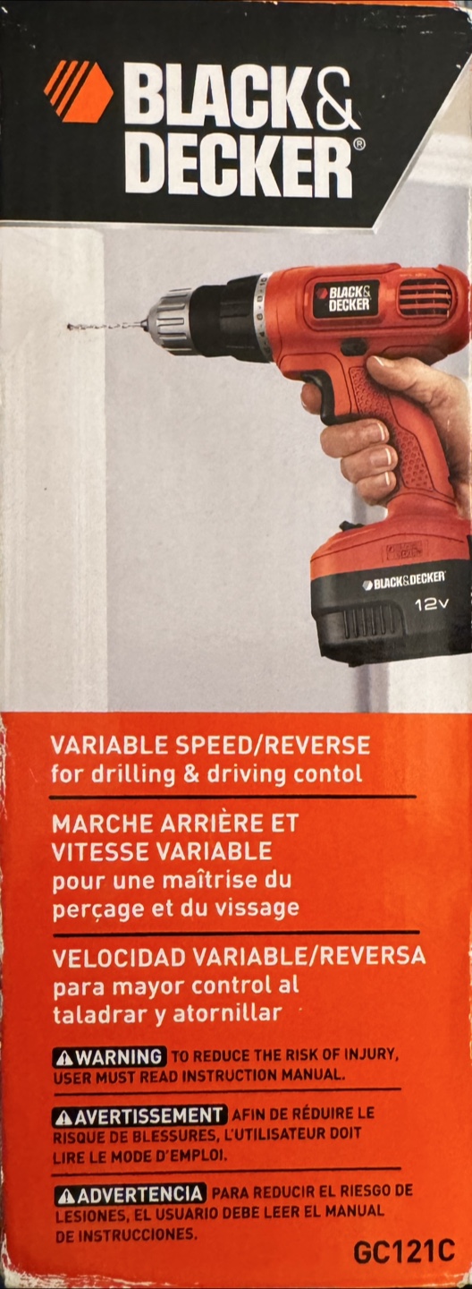 Black & Decker 12V Cordless Drill/Driver - GC121C - photo 3