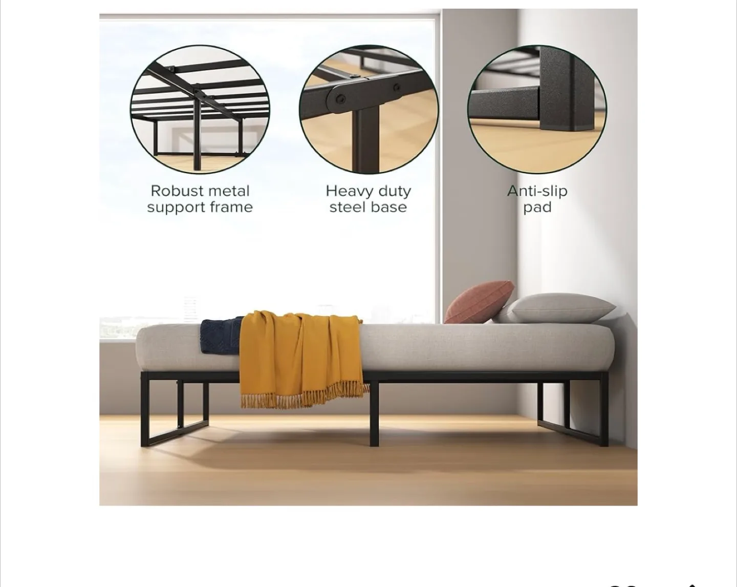 Metal Platform Bed Frame - Full Size image indicator(4)