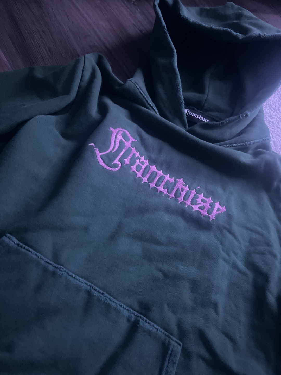 Green Distressed Streetwear Franchise Hoodie
