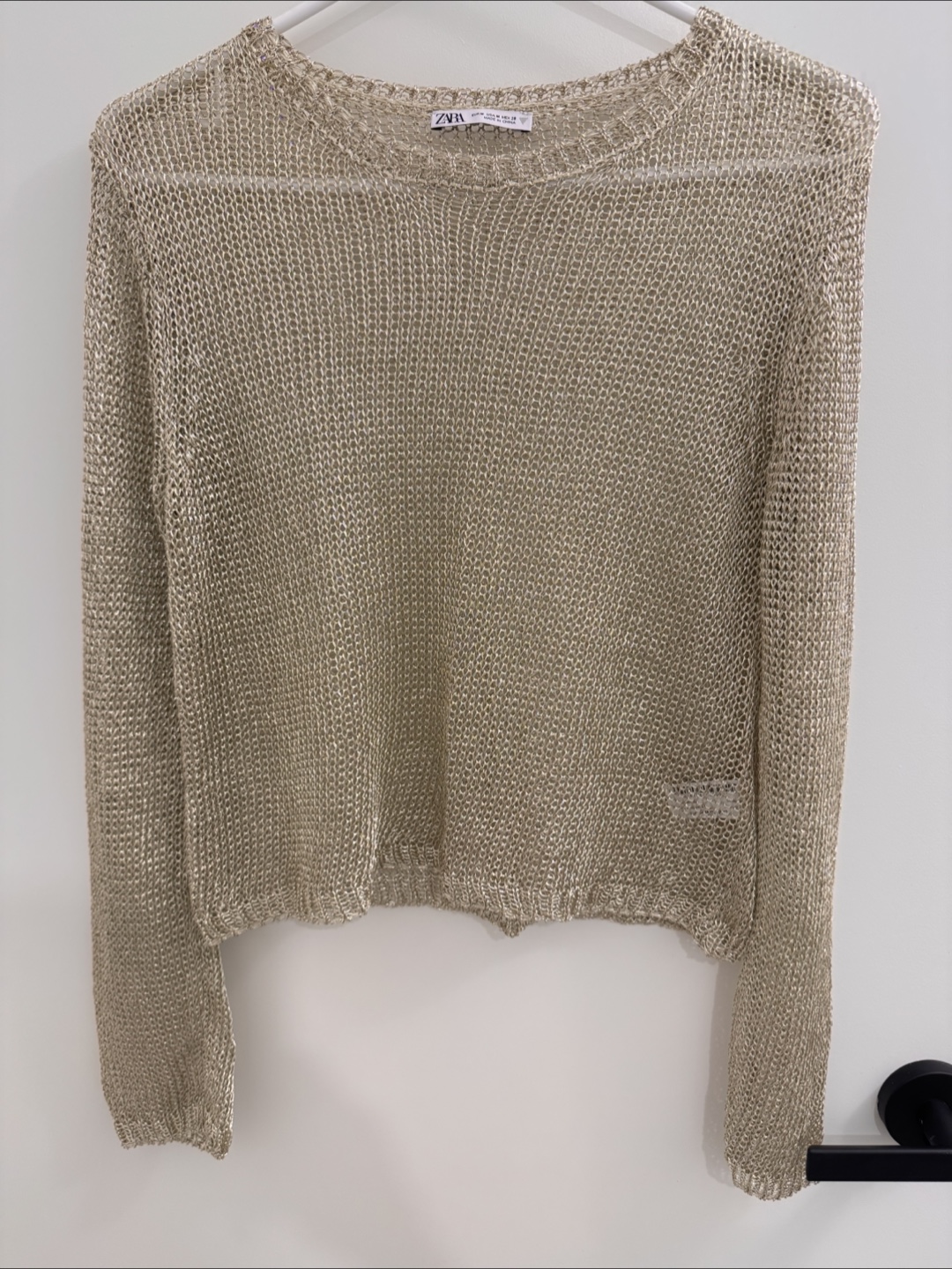Zara Metallic Knit Sweater. New