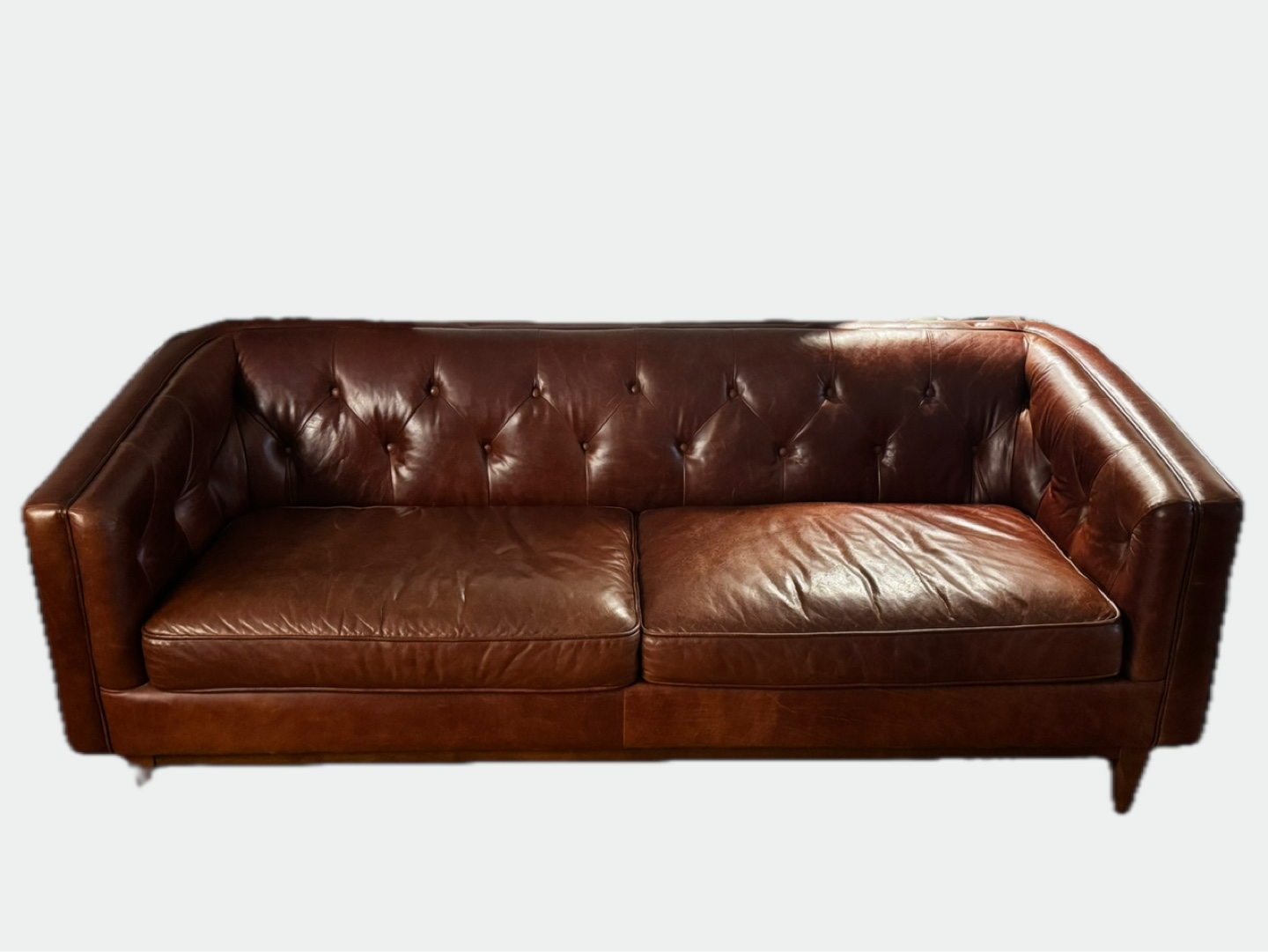 Brown Leather Tufted Sofa - Article Furniture (2017)