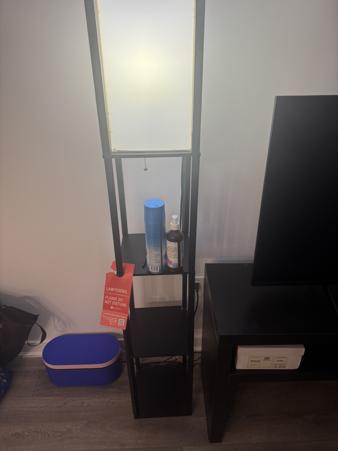 Floor Lamp with Shelves - Black