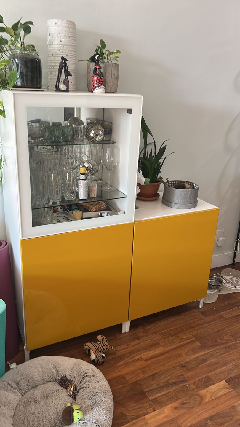 IKEA Cabinet - White & Yellow