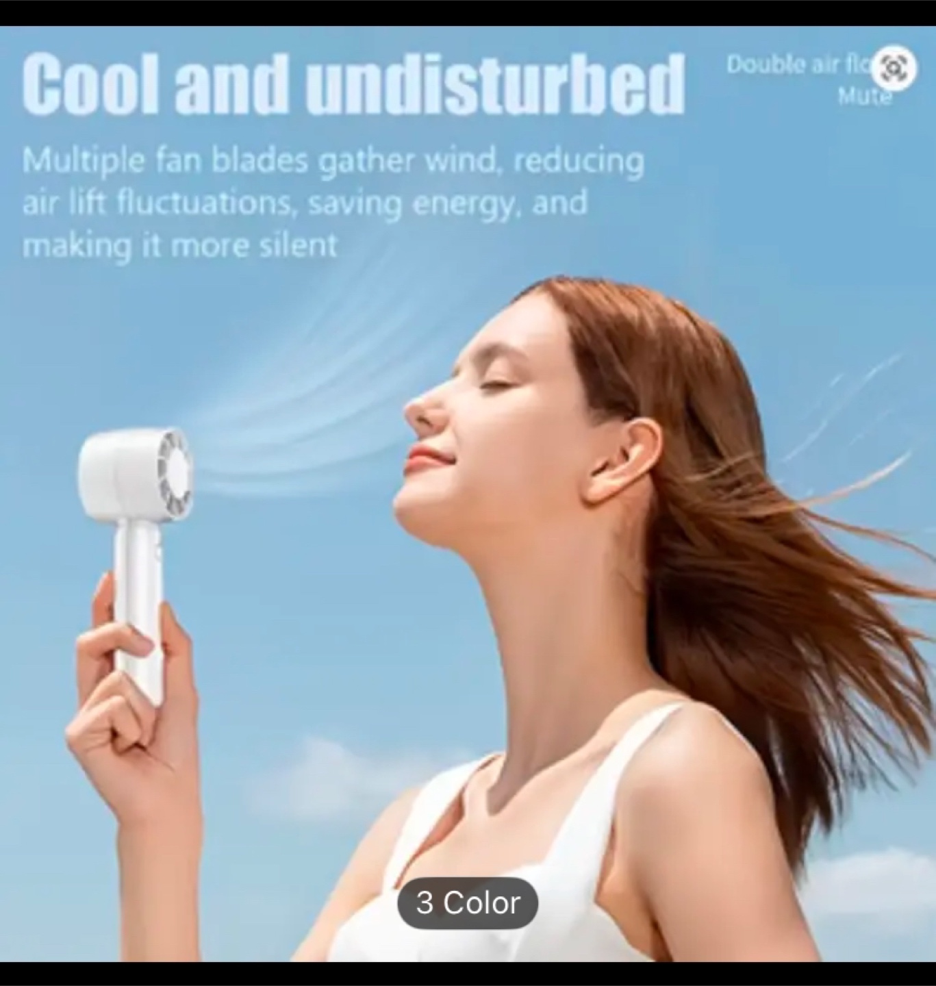 Mini Handheld Turbo Fan - Pink - photo 2