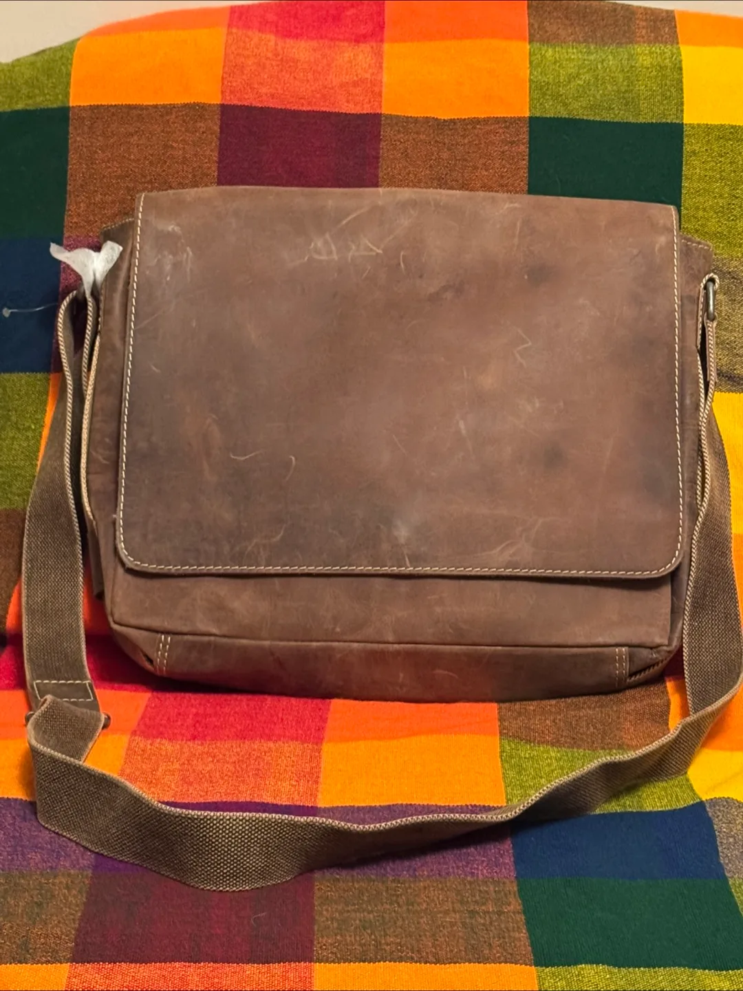 Jack George’s Arizona Brown Leather Men’s Messenger Bag #A4544. thumbnail