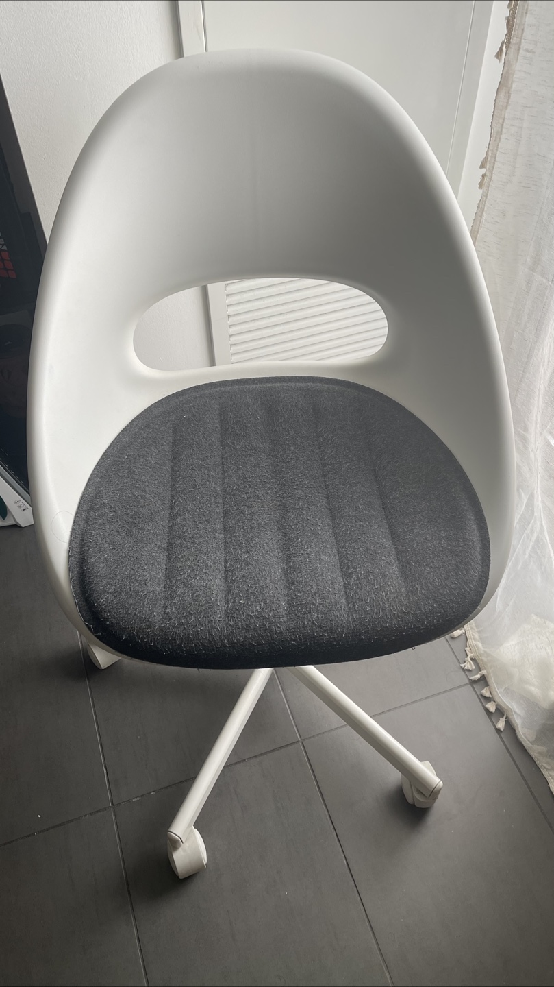 Ikea White Office Chair with Grey Cushion - photo 2