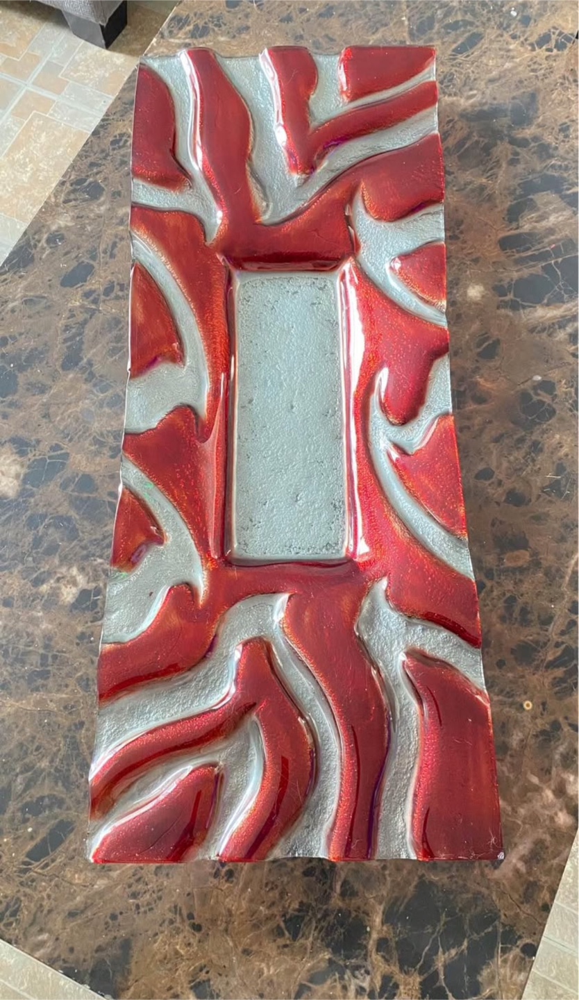 Red & Silver Decorative Tray