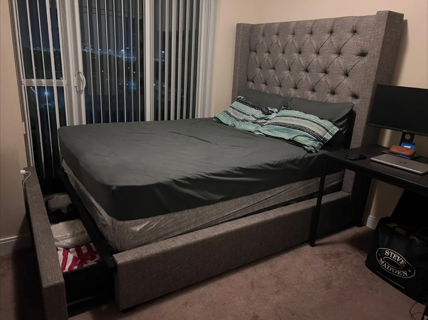 Queen Upholstered Bed with Storage thumbnail