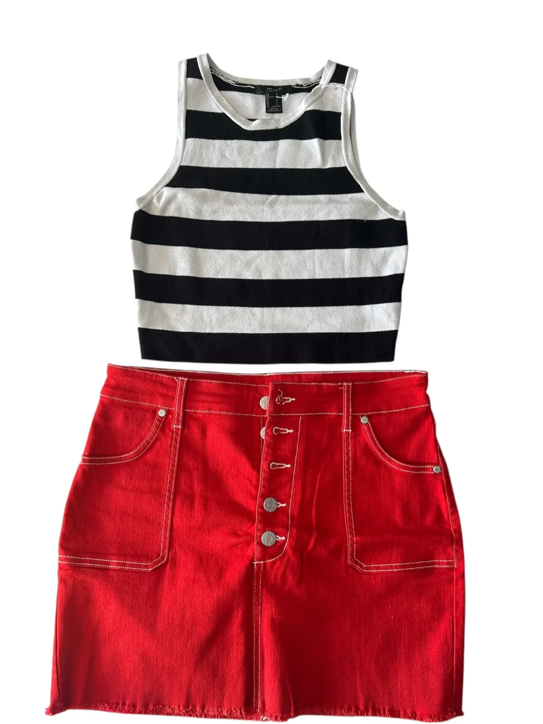 Guess Red Denim Mini Skirt image indicator(4)