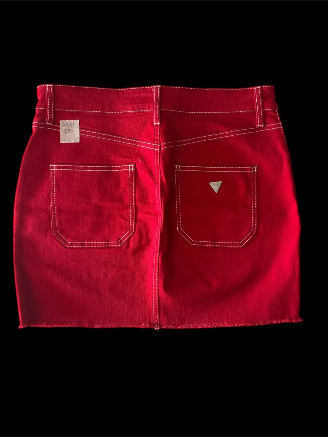 Guess Red Denim Mini Skirt image indicator(2)