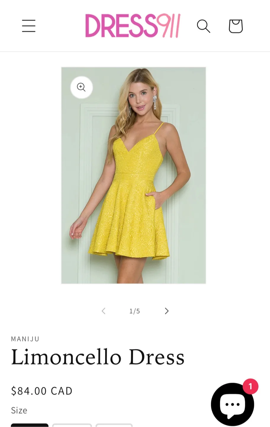Maniju Limoncello Dress - Size L thumbnail