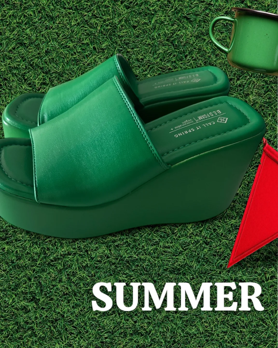 Call It Spring Green Platform Sandals image indicator(2)