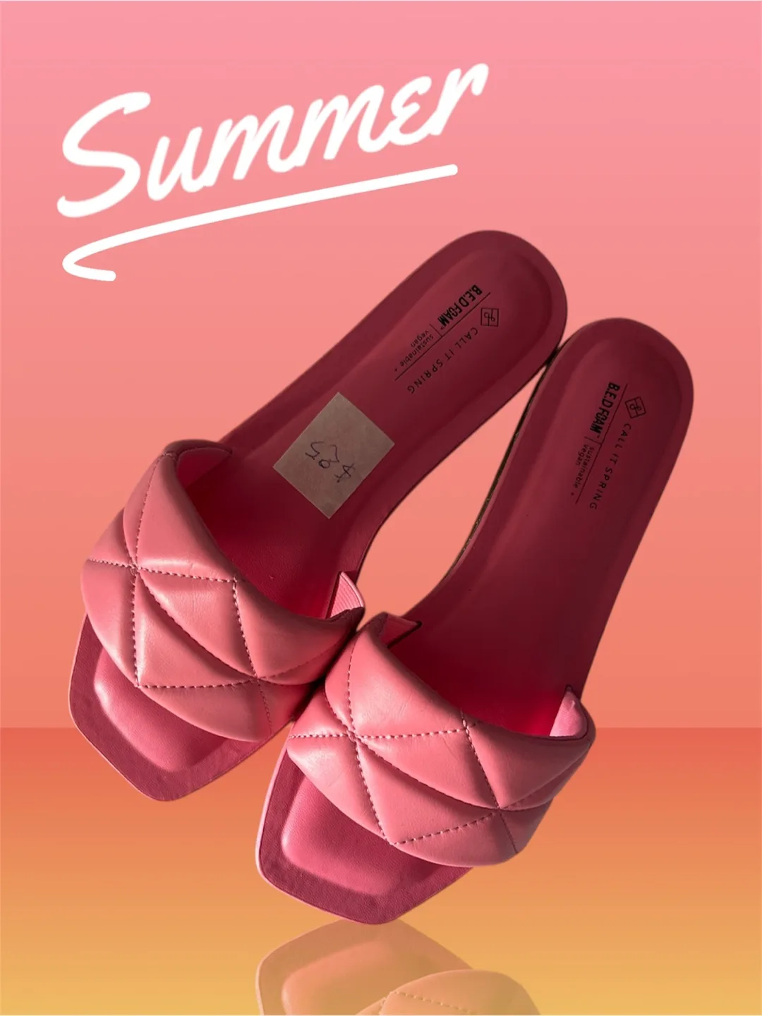 Call It Spring Pink Quilted Slides - Size 8 thumbnail
