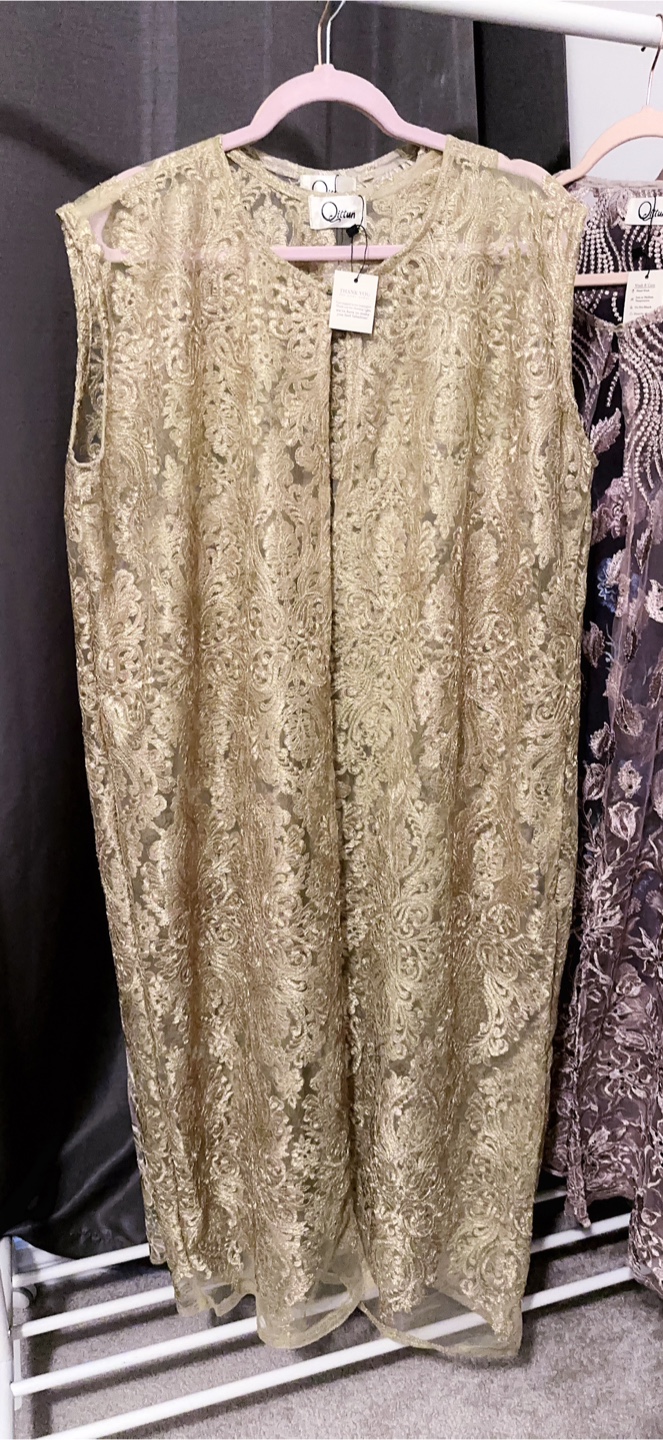 Sleeveless Lace Duster - Beige - photo 2