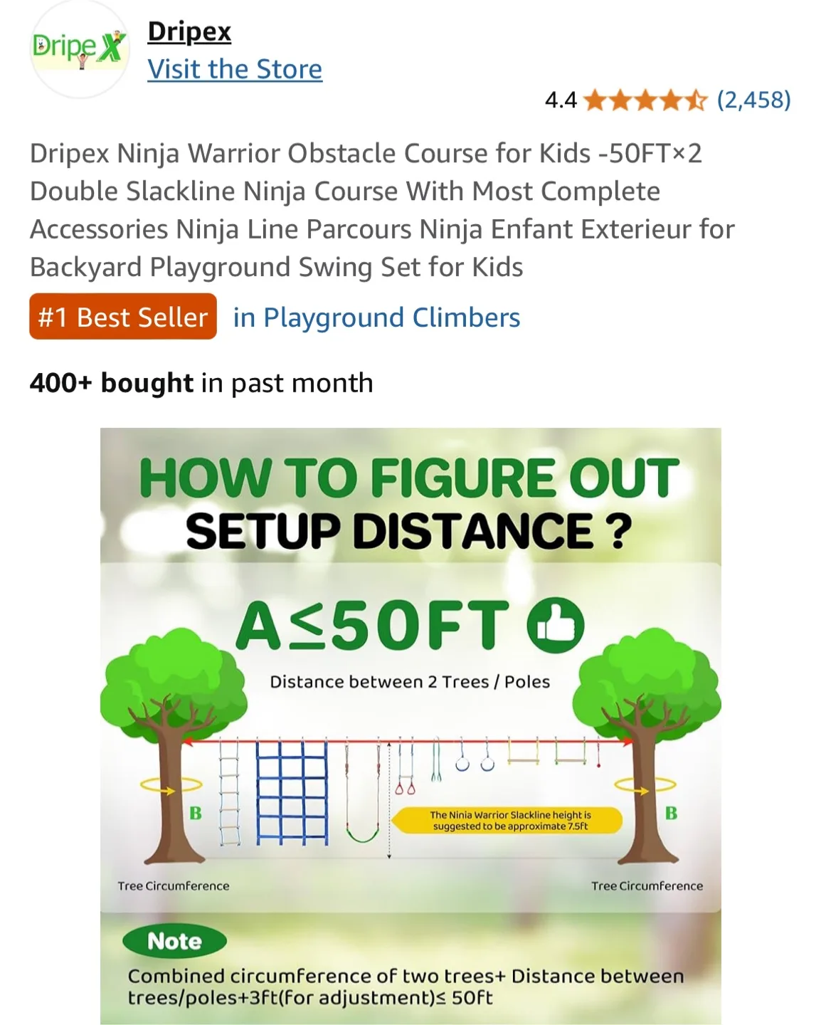 Dripex Ninja Warrior Obstacle Course for Kids image indicator(9)