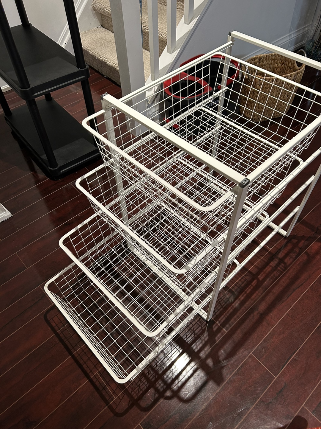 White Wire Basket Storage Unit - photo 3