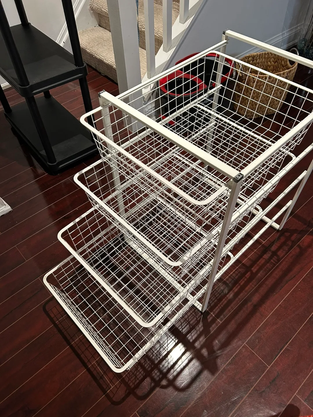 White Wire Basket Storage Unit image indicator(3)