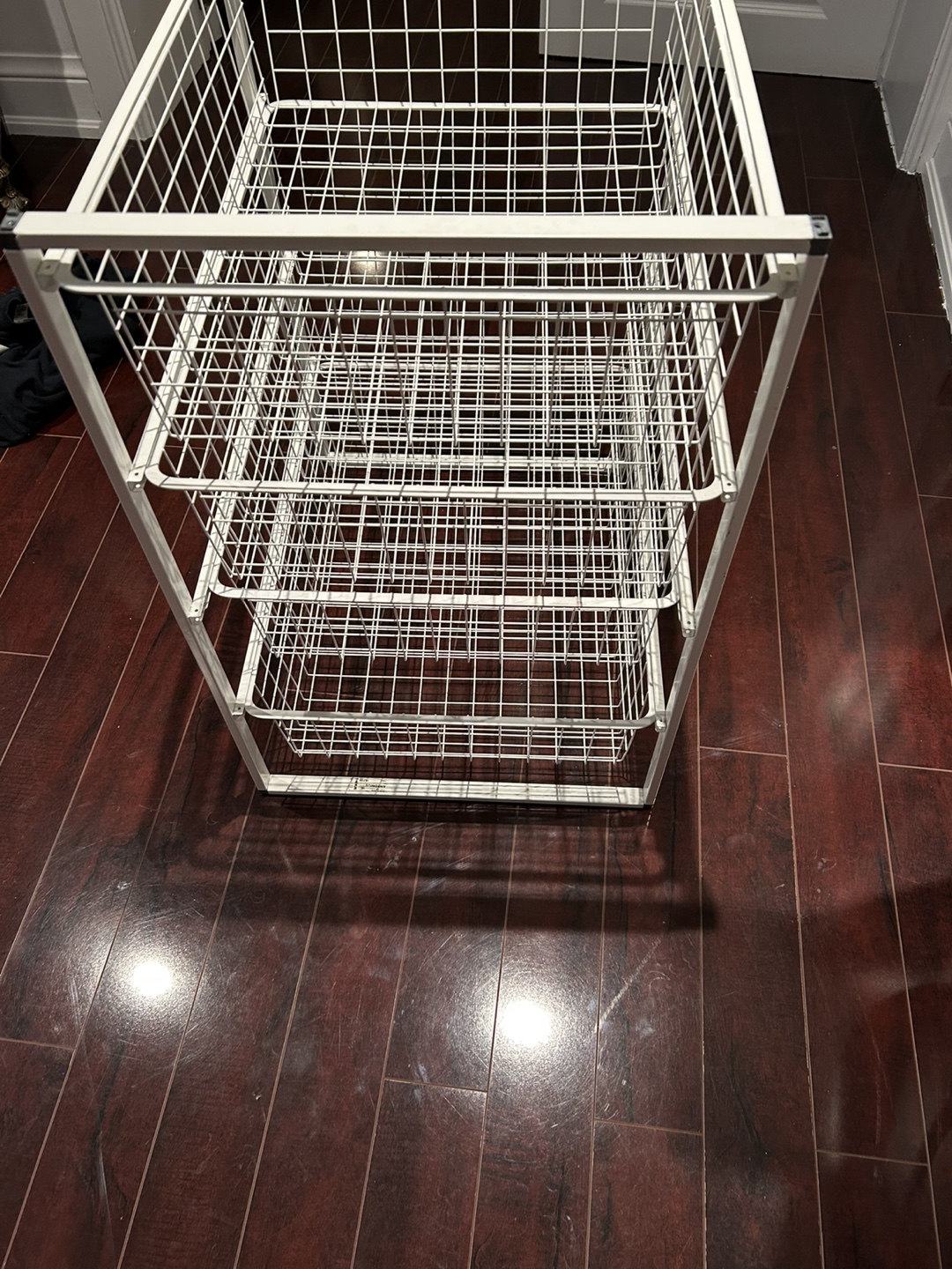 White Wire Basket Storage Unit