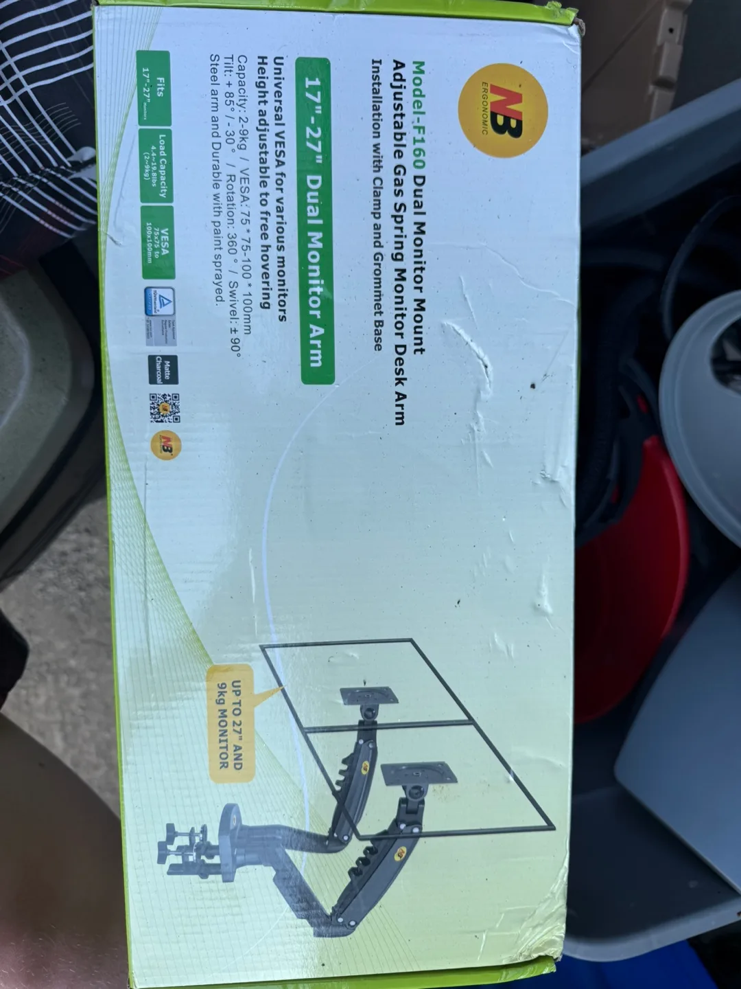 NB F160 Dual Monitor Desk Mount - New in Box thumbnail