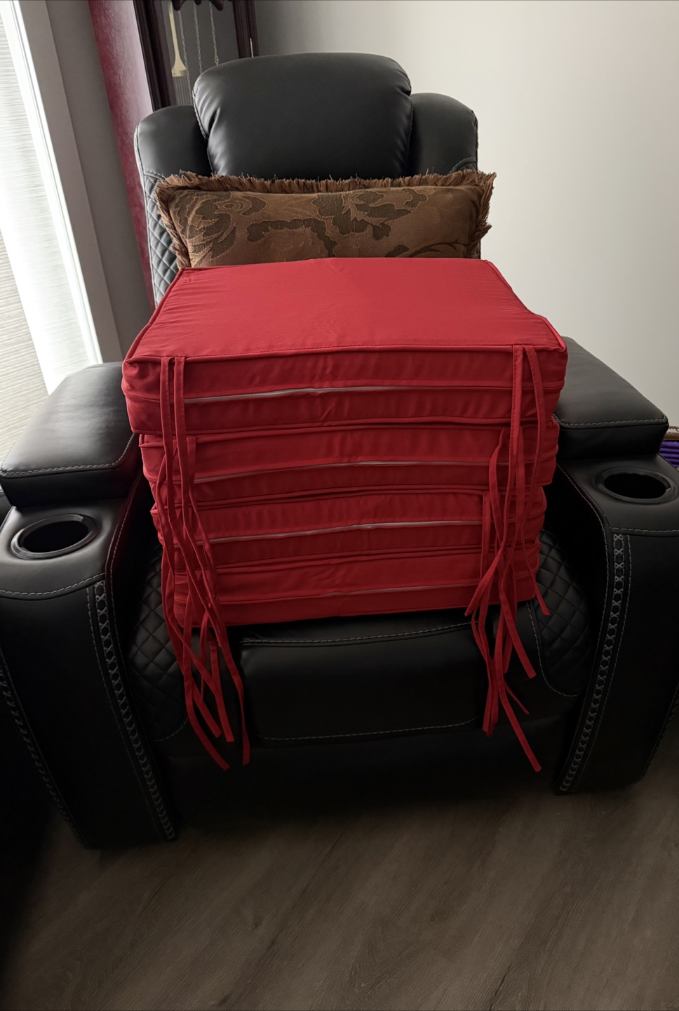 Red Outdoor Patio Cushions - Set of 4 - photo 2