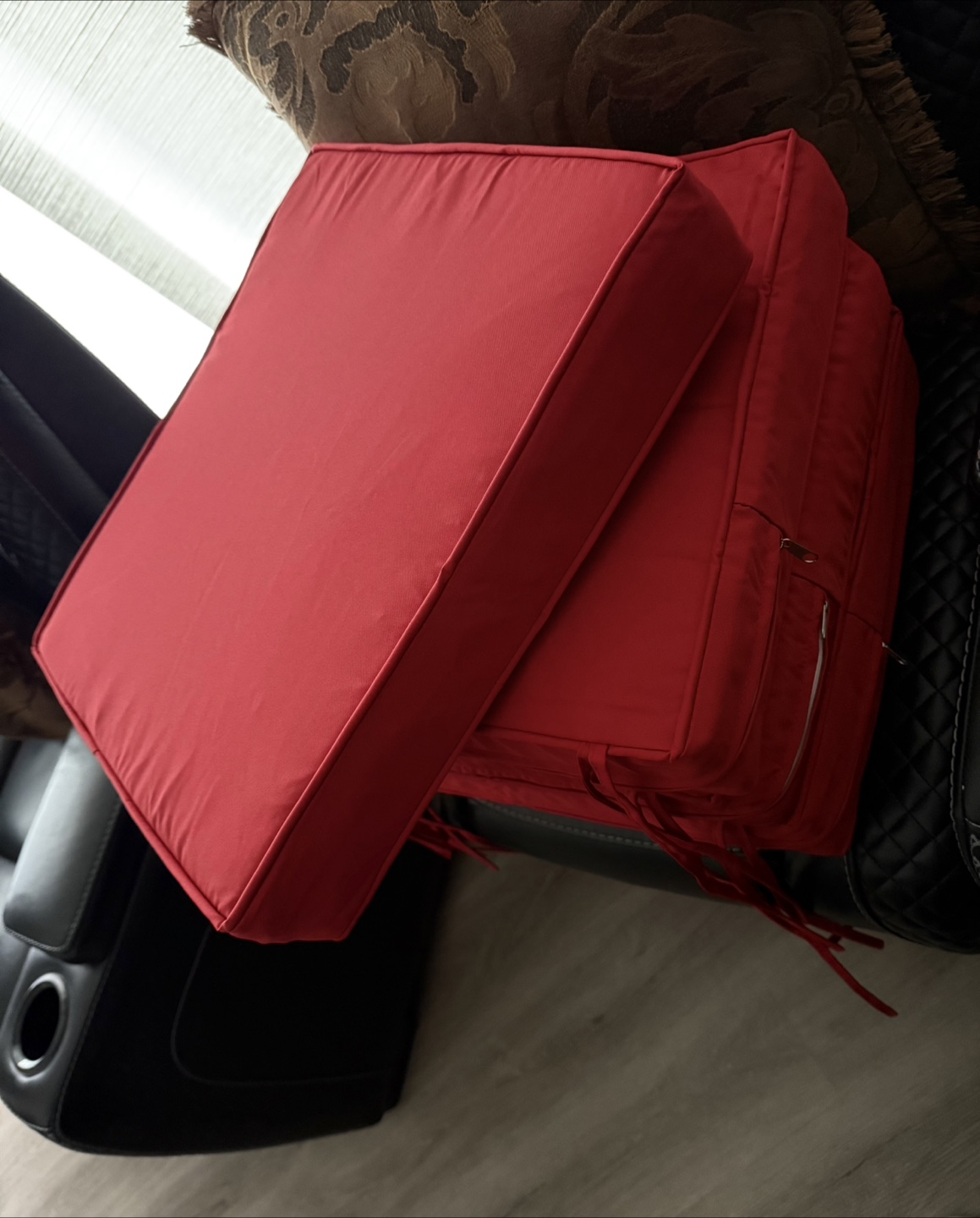 Red Outdoor Patio Cushions - Set of 4