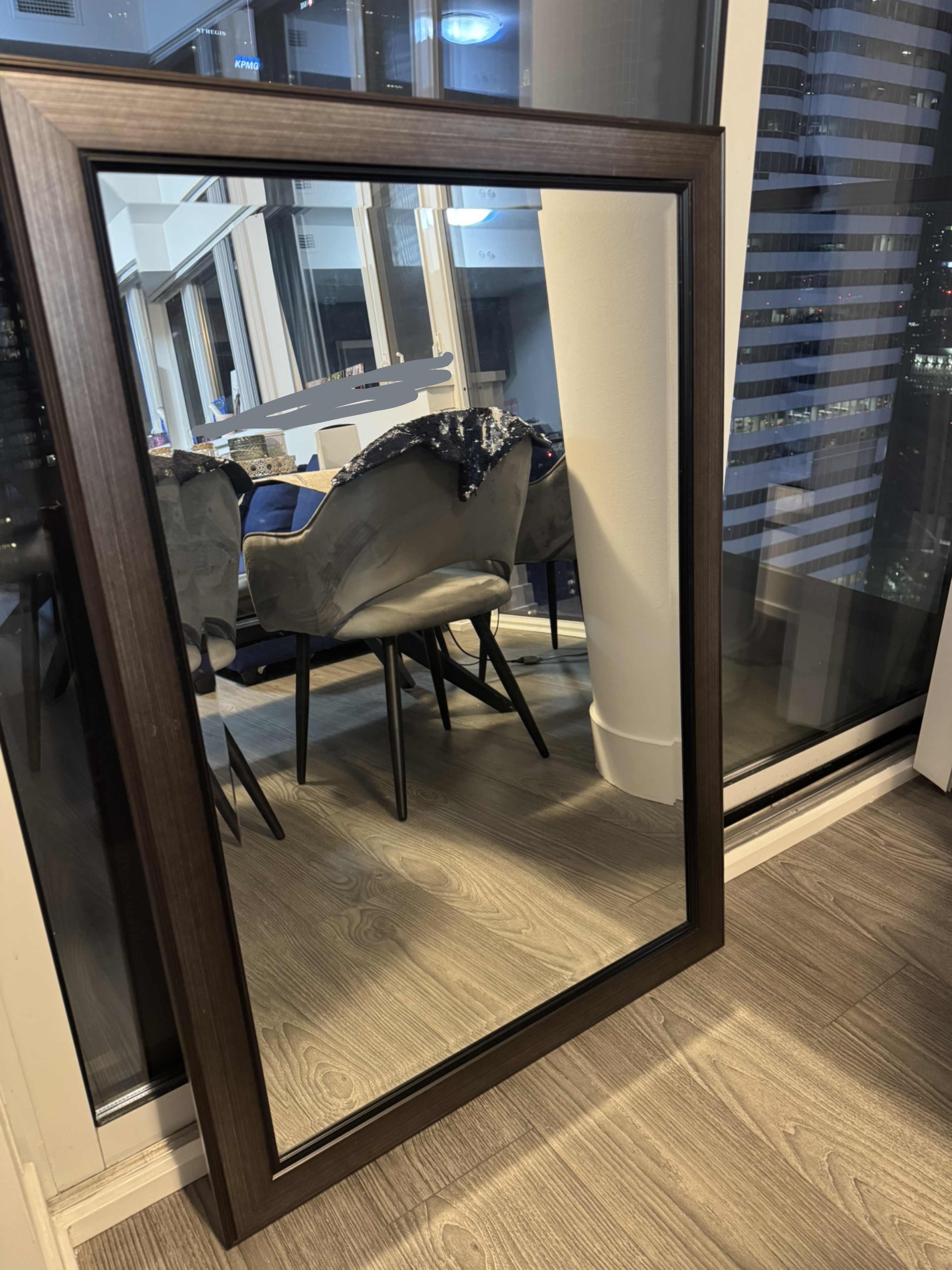 Framed Wall Mirror - Brown