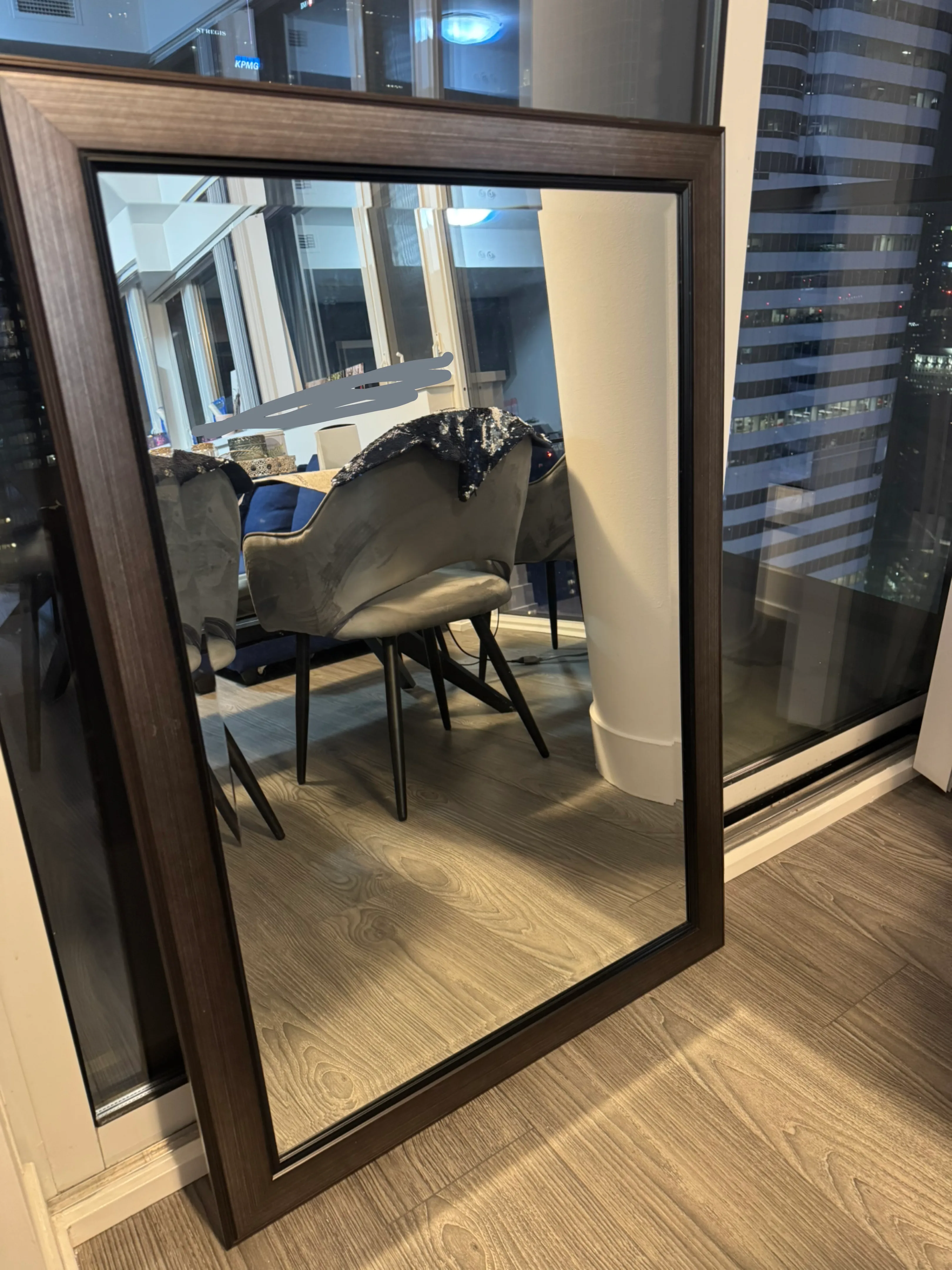 Framed Wall Mirror - Brown thumbnail