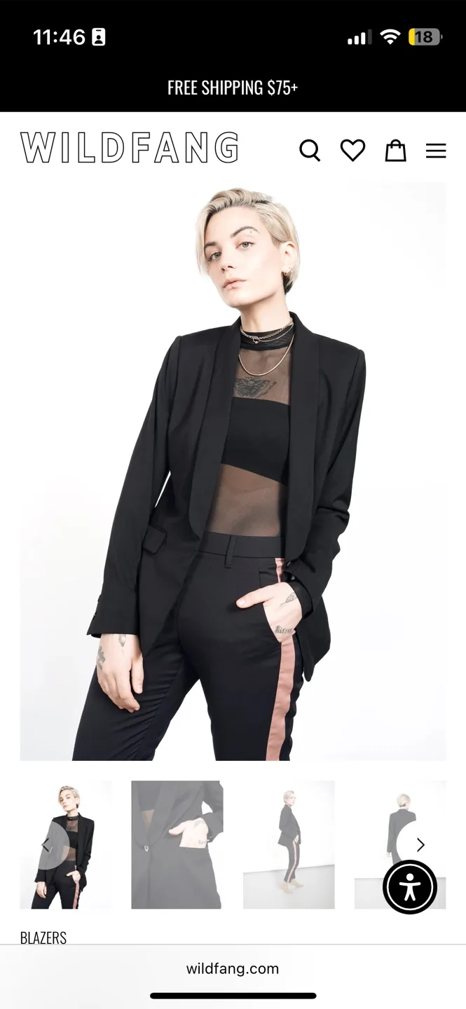 Wildfang Black Tux Blazer Women’s Medium thumbnail